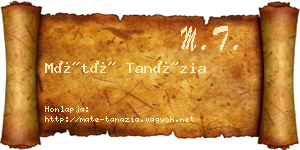 Máté Tanázia névjegykártya